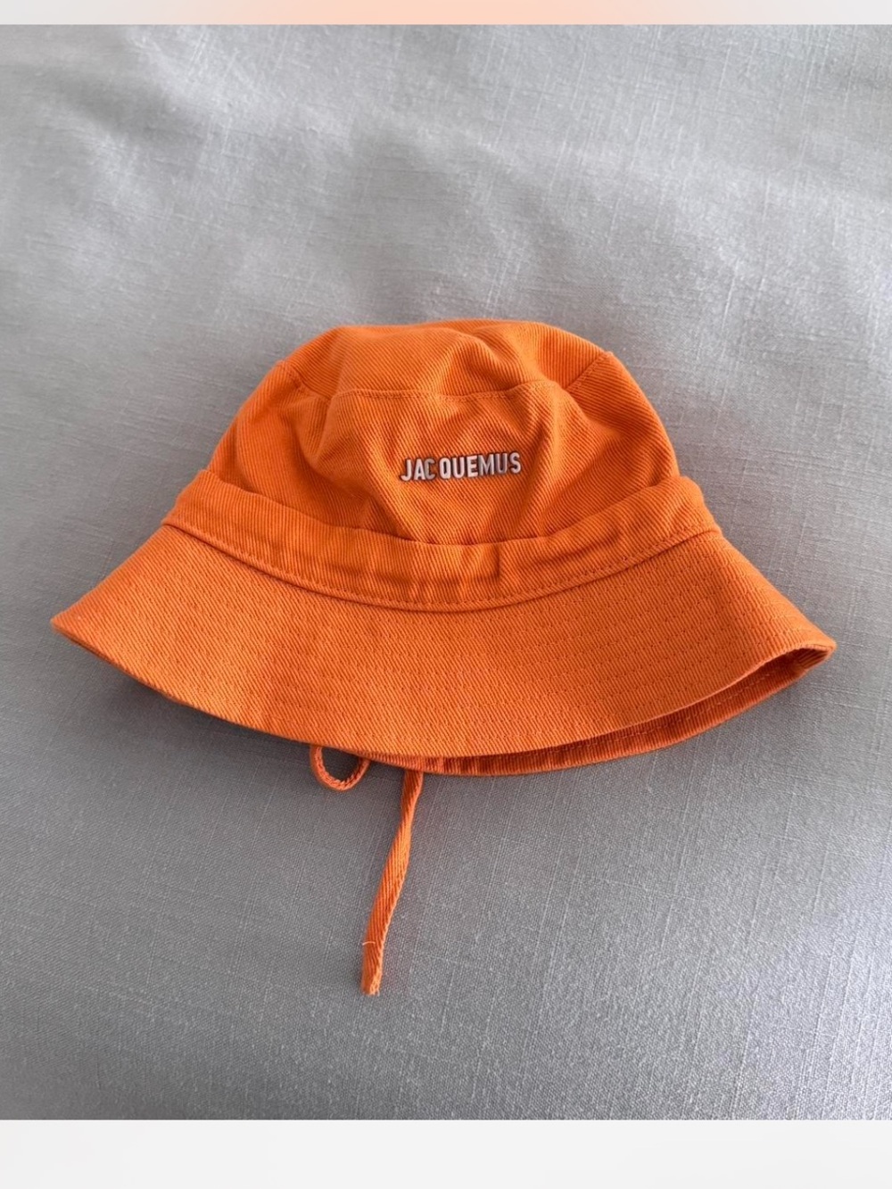 Jacquemus Orange Cotton Bucket Hat with Branded Lining